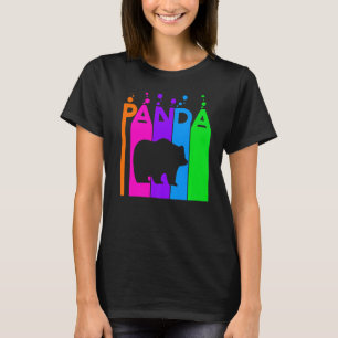 T-shirt Panda Animal Rainbow Bubble Avec Silhouette