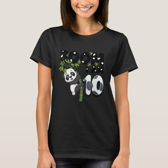T-shirt Panda Anniversaire 10 ans 10e Anniversaire tenue B (Devant)