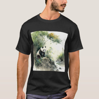 T-shirt Panda (aquarelle)