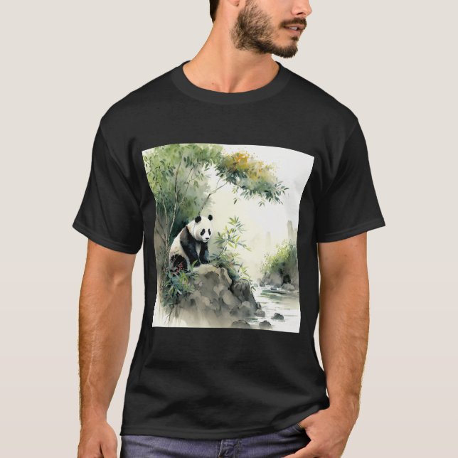 T-shirt Panda (aquarelle) (Devant)