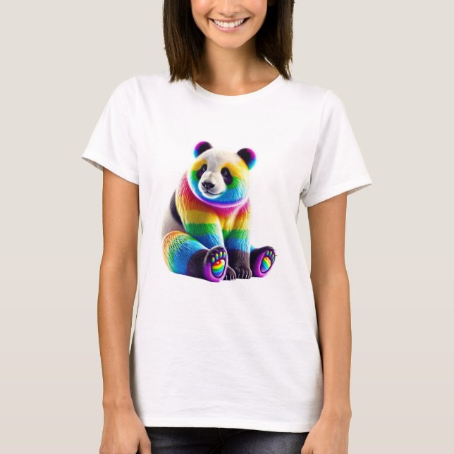 T-shirt Panda Arc-en-Ciel Mignon (Devant)
