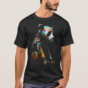 T-shirt Panda Art coloré Imaginaire animal robot Panda