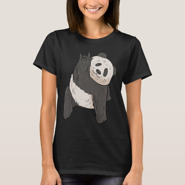 T-shirt Panda Asl Gesture main Sourde Sensibilisation à la (Devant)