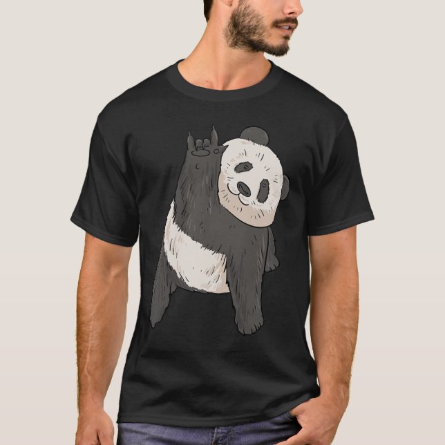 T-shirt Panda Asl Gesture main Sourde Sensibilisation à la (Devant)