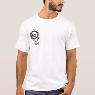 T-shirt Panda Astronaute Heureux Flottant dans une Combina