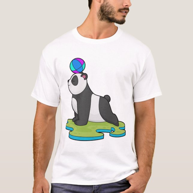 T-shirt Panda at yoga (Devant)