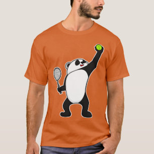T-shirt Panda au Tennis avec raquette de Tennis