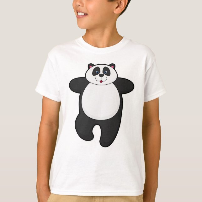 T-shirt Panda au Yoga Exercice d'étirement (Devant)