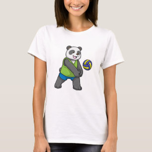 T-shirt Panda aux sports avec volleyball