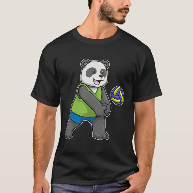 T-shirt Panda aux sports avec volleyball (Devant)