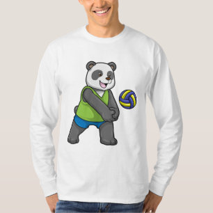 T-shirt Panda aux sports avec volleyball