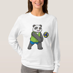 T-shirt Panda aux sports avec volleyball