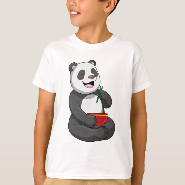 T-shirt Panda avec bol de ramen (Devant)