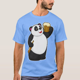 T-shirt Panda avec bouteille de bière Basse
