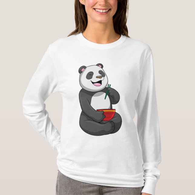 T-shirt Panda avec Bowl Ramen (Devant)