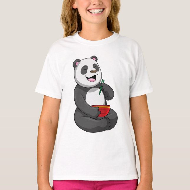 T-shirt Panda avec Bowl Ramen (Devant)