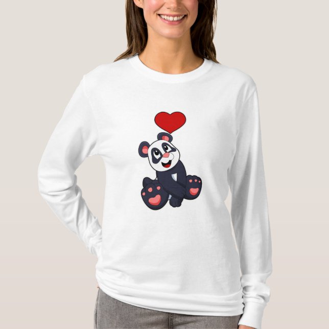 T-shirt Panda avec coeur (Devant)