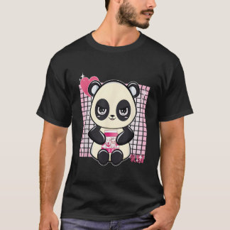T-shirt Panda avec du lait de fraise