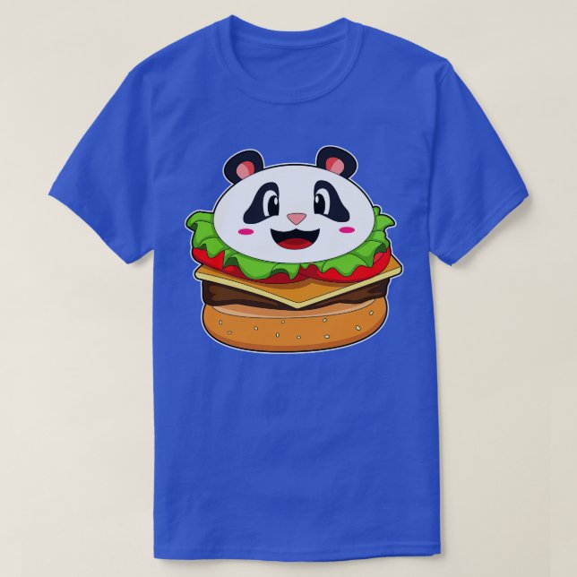 T-shirt Panda avec hamburger (Design devant)