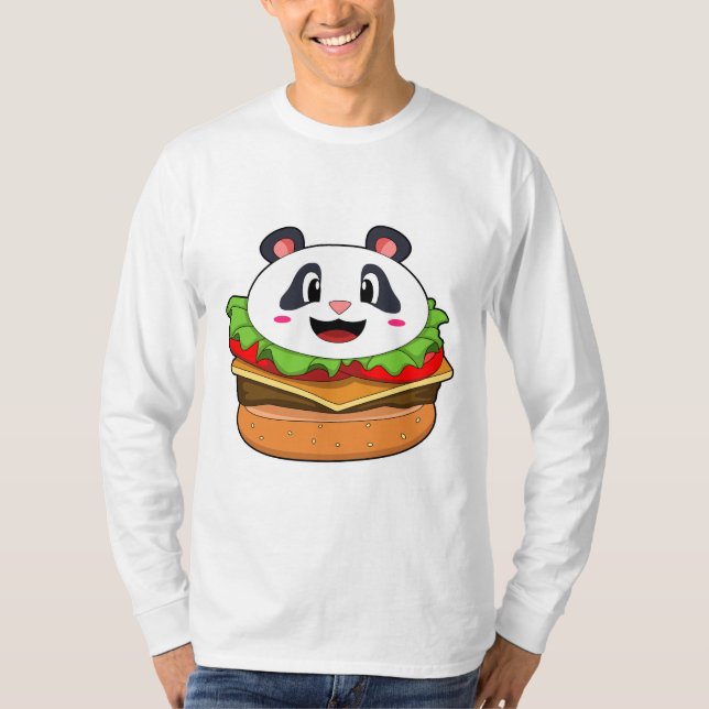 T-shirt Panda avec hamburger (Devant)