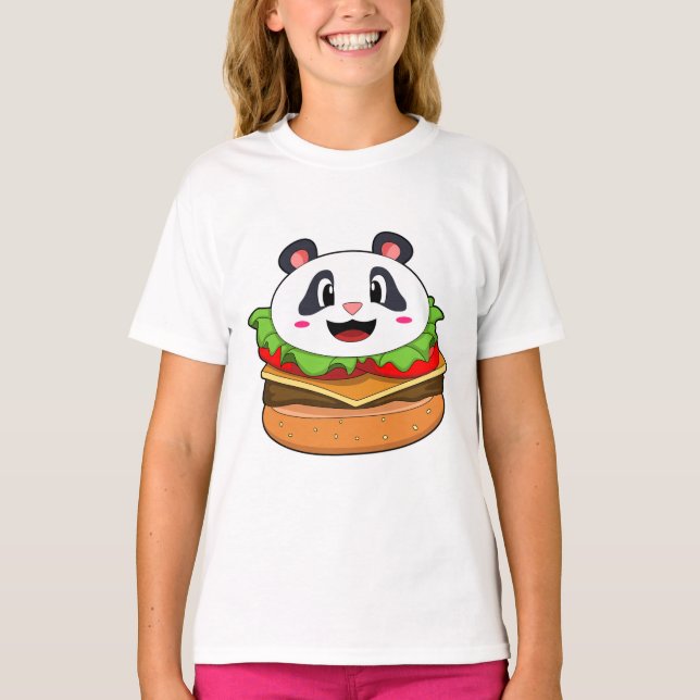 T-shirt Panda avec hamburger (Devant)
