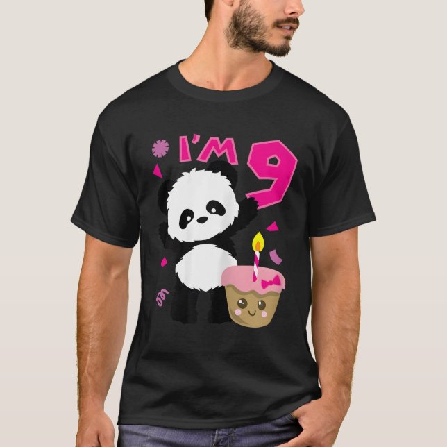 T-shirt Panda Avec Kawaii Gâteau 9 Py (Devant)