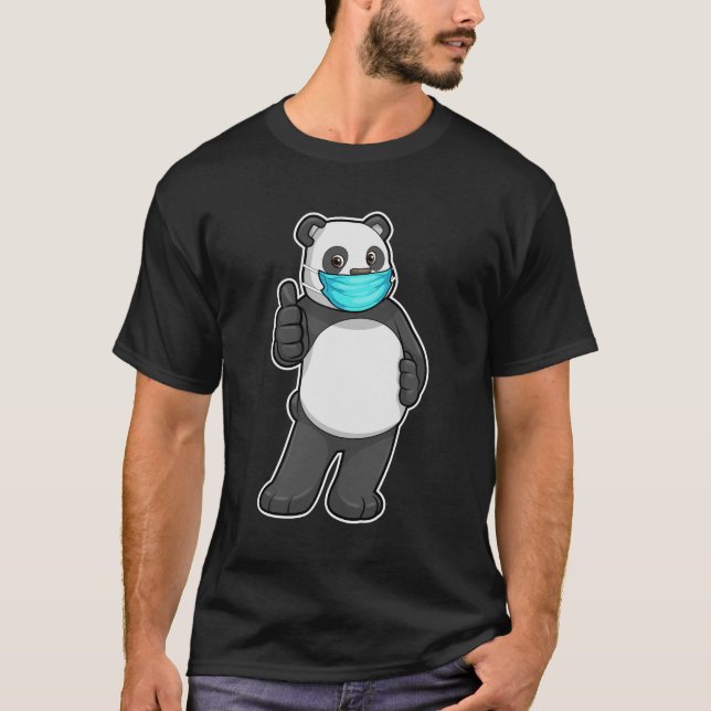 T-shirt Panda avec masque visage (Devant)