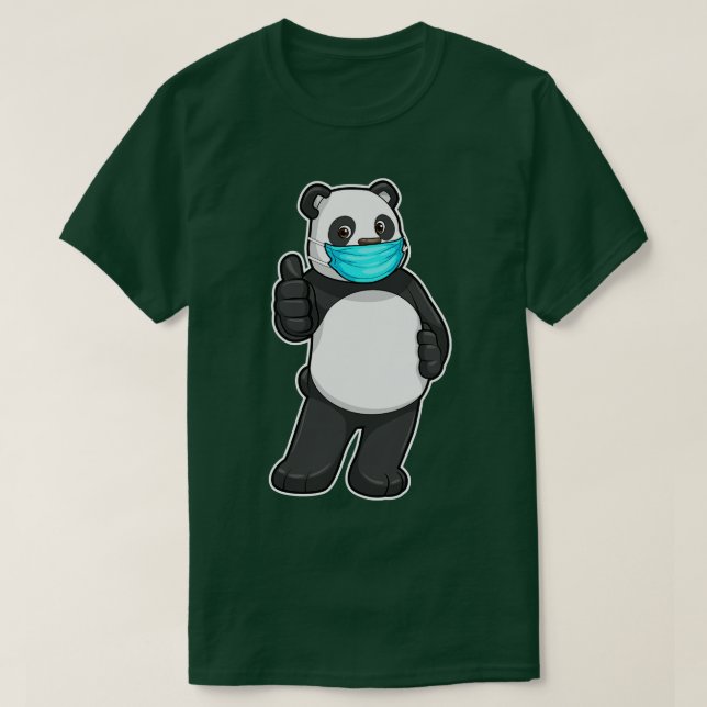 T-shirt Panda avec masque visage (Design devant)