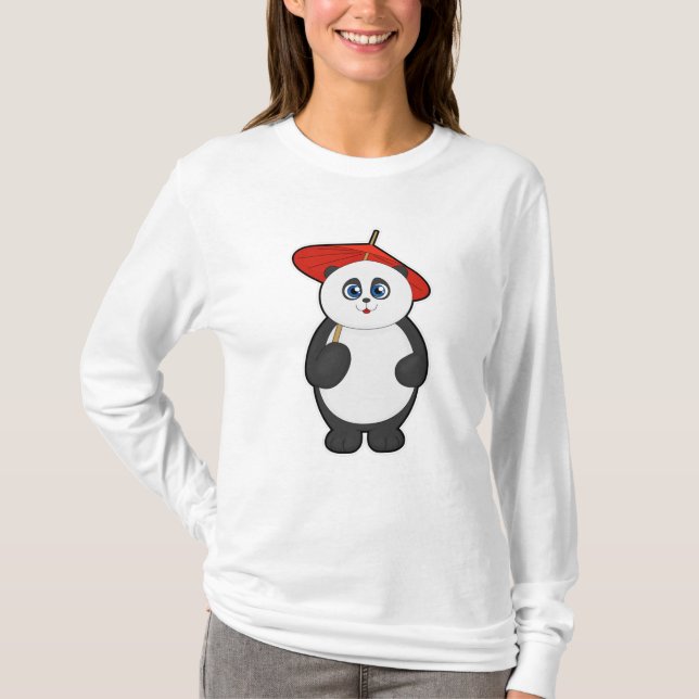 T-shirt Panda avec parapluie (Devant)