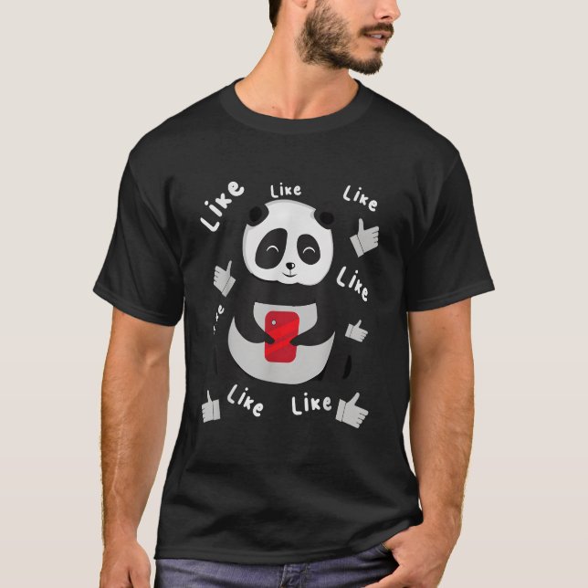 T-shirt Panda avec smartphone (Devant)