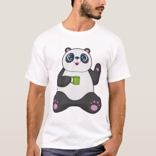 T-shirt Panda avec tasse de café