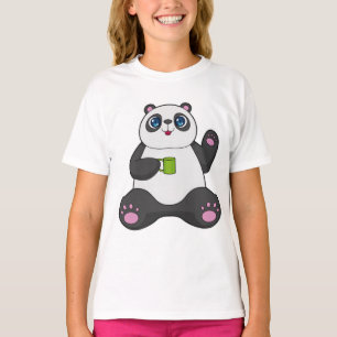T-shirt Panda avec tasse de café
