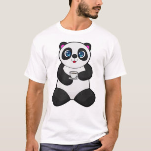 T-shirt Panda avec tasse de café