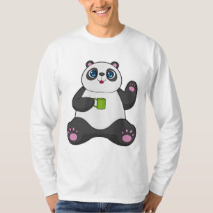 T-shirt Panda avec tasse de café