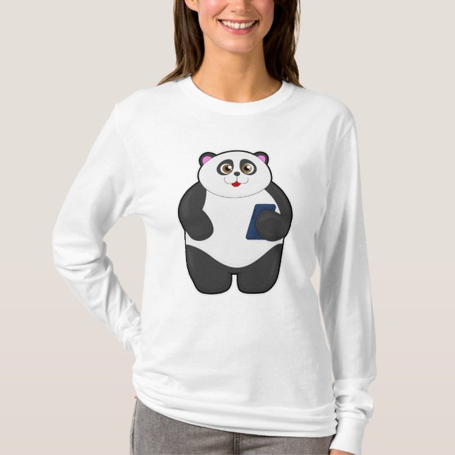 T-shirt Panda avec téléphone portable (Devant)