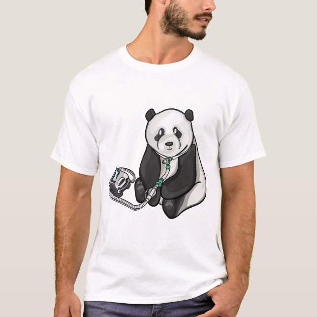 T-shirt Panda Avec Trach Et Ventilateur (Devant)