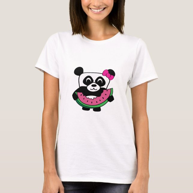 T-shirt Panda avec tranche de pastèque (Devant)