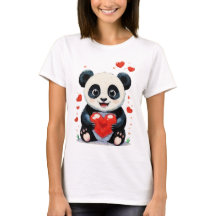 Panda avec un coeur - Peinture d'amour adorable