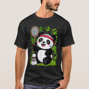 T-shirt Panda Badminton Exhaussé - Funny mignonne Shuttle 