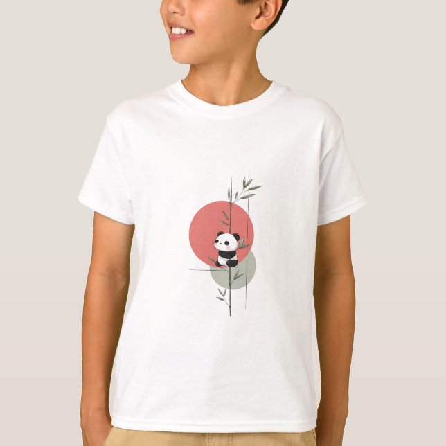T-shirt Panda Bambou Enfants Grimpeurs (Devant)