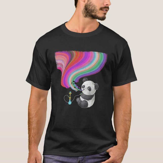 T-shirt Panda Bear aime fumer shisha I vapeur d'eau pipe (Devant)