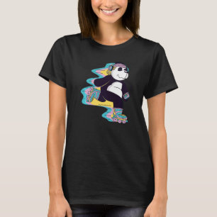 T-shirt Panda Bear avec des patins à rouleaux pour patinag