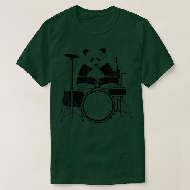 T-shirt Panda Bear Jouer des tambours Guitare (Design devant)