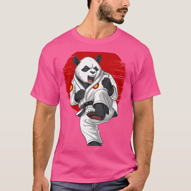 T-shirt Panda Bear Karate Kickboxing Kung Fu Taekwondo Mar (Devant)