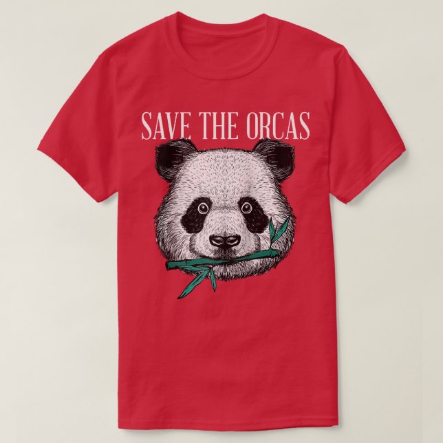 T-shirt Panda Bear Orca - Parody Killer Whale drôle dire (Design devant)