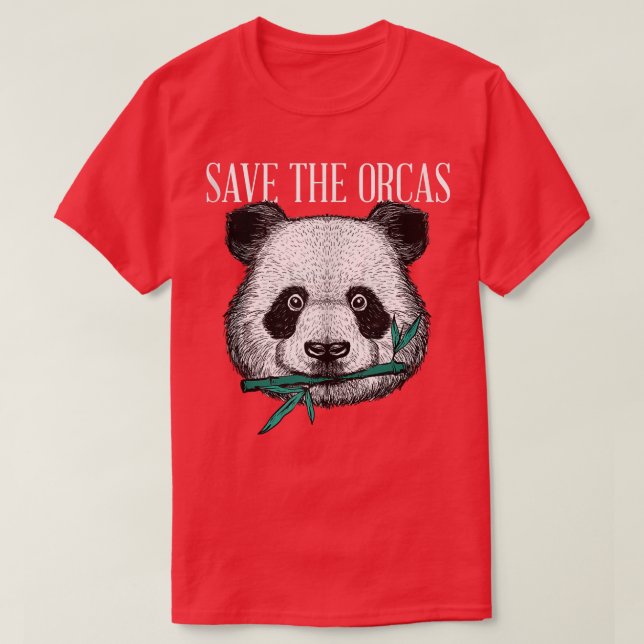 T-shirt Panda Bear Orca - Parody Killer Whale drôle dire (Design devant)