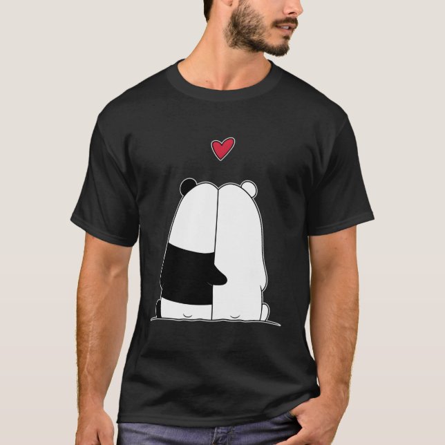 T-shirt Panda Bear Polar Bear Love Day (Devant)