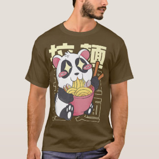 T-shirt Panda Bear Ramen Japonais Kawaii Aesthétique Anime