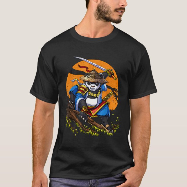 T-shirt Panda Bear Samurai Guerrier Ninja Animal (Devant)