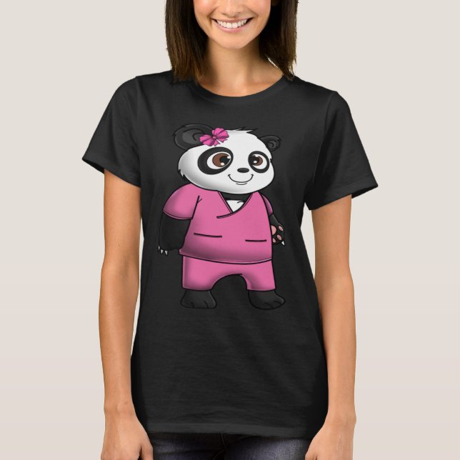 T-shirt Panda Bear Scrub Costume fille Amour Awesome (Devant)